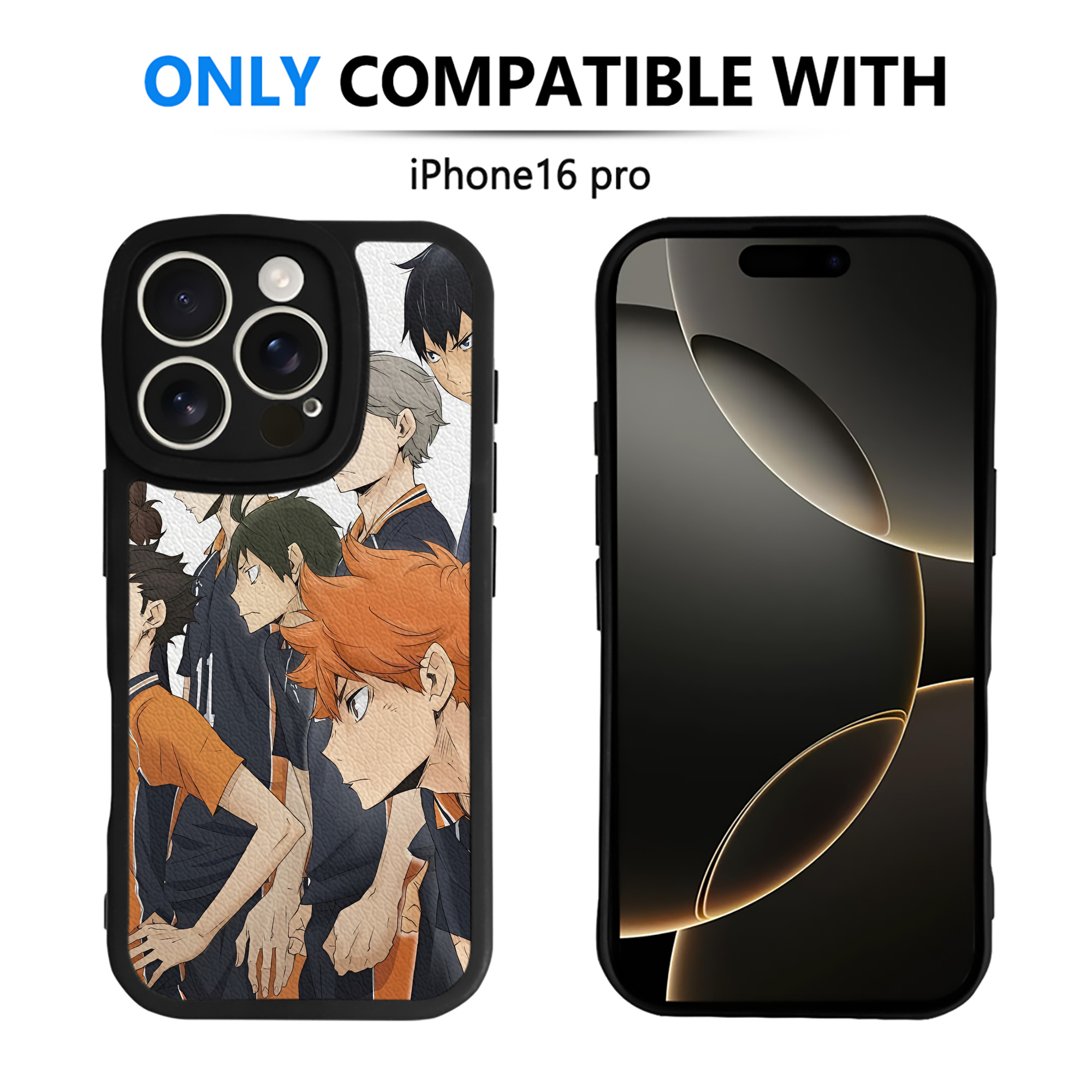 （画像用） ハイキュー!! Haikyu!! 【iPhone 16シリーズ対応】シリコンスマホケース（レザー調） 材質：シリコン
